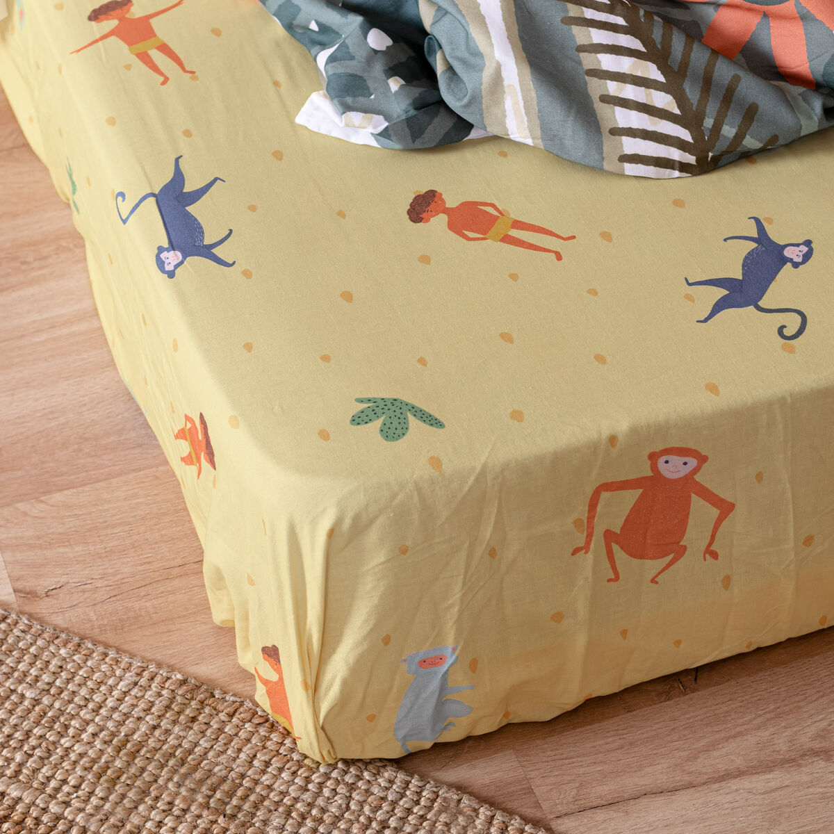Lençol de baixo HappyFriday MR FOX Multicolor 105 x 200 x 32 cm